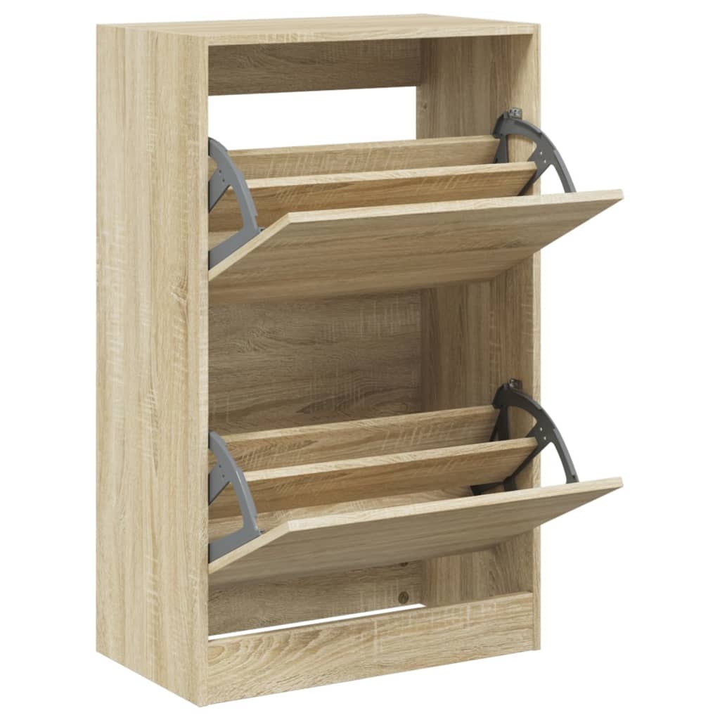 vidaXL Skohylla sonoma-ek 60x34x96,5 cm konstruerat trä
