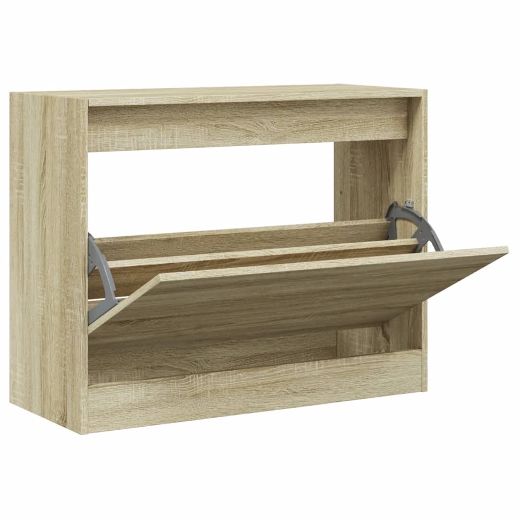 vidaXL Skohylla sonoma-ek 80x34x63 cm konstruerat trä