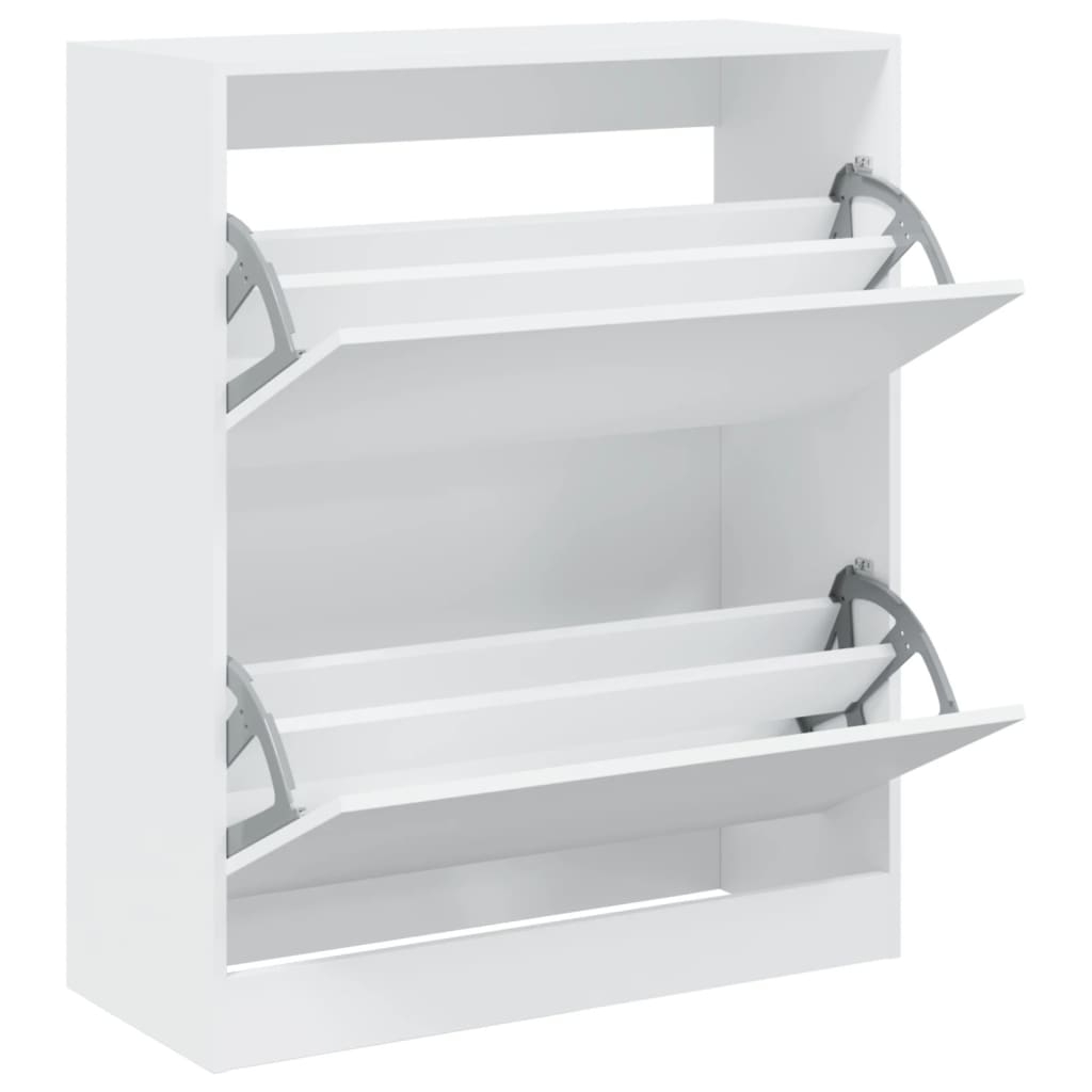 vidaXL Skohylla vit 80x34x96,5 cm konstruerat trä