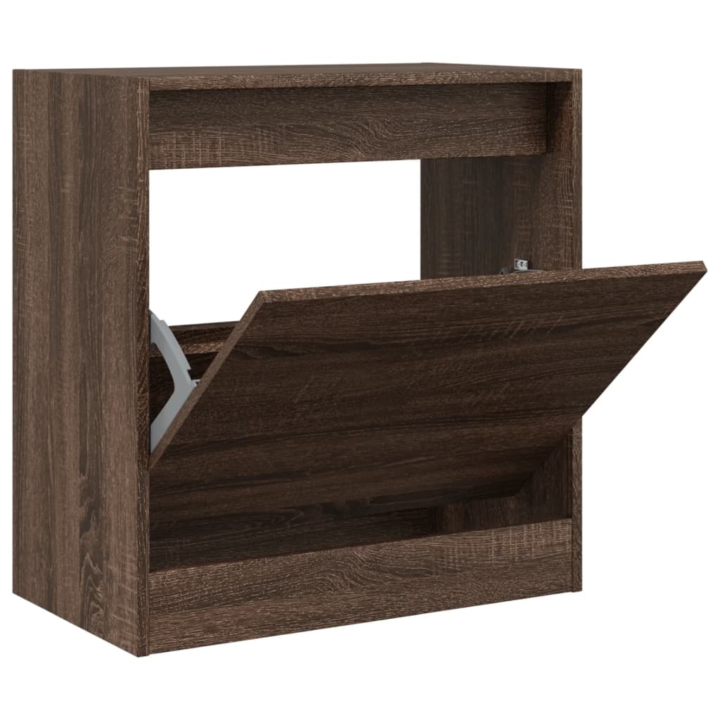 vidaXL Skohylla brun ek 60x34x63,5 cm konstruerat trä