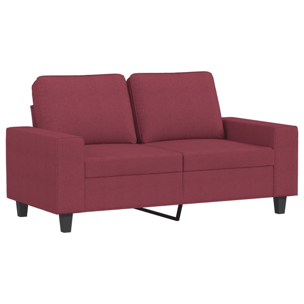 vidaXL 2-sitssoffa vinröd 120 cm tyg
