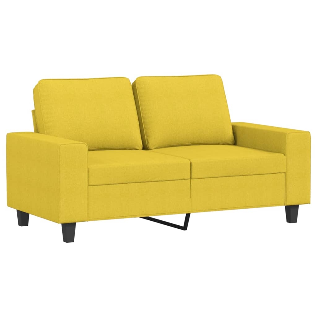 vidaXL 2-sitssoffa ljusggul 120 cm tyg