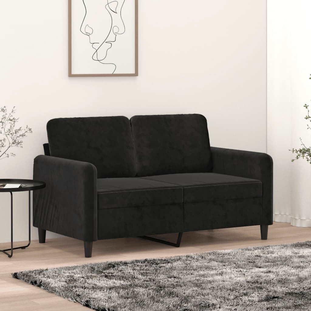 vidaXL 2-sitssoffa ljusgrå Svart 120 cm sammet