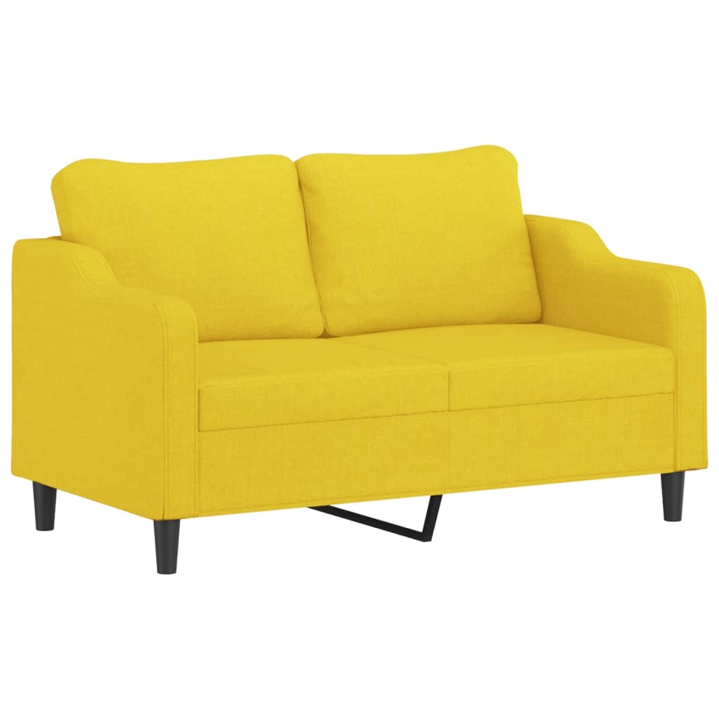 vidaXL 2-sitssoffa ljusggul 140 cm tyg
