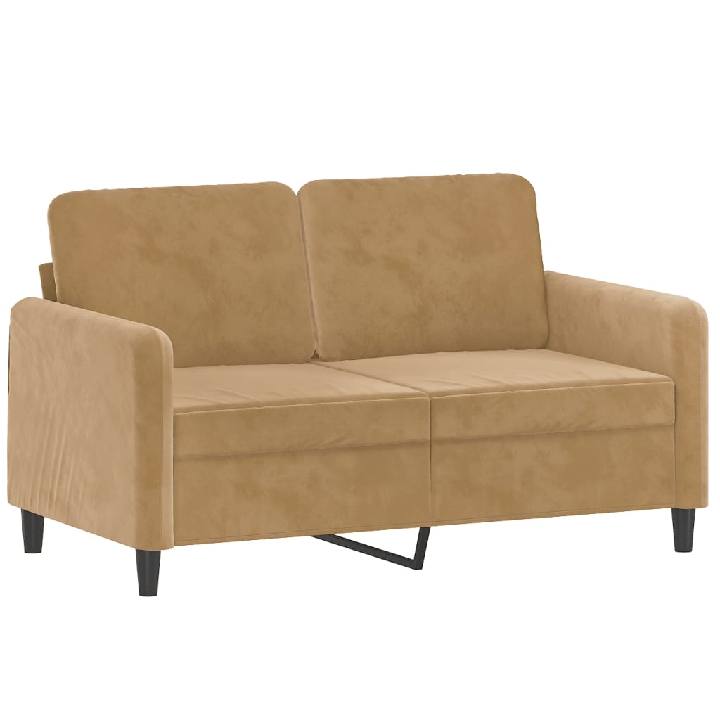 vidaXL 2-sitssoffa brun 120 cm sammet