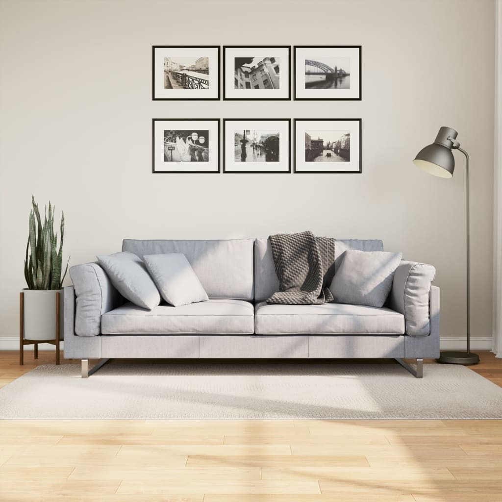 vidaXL Matta IZA kort lugg skandinavisk look gräddvit 100x200 cm