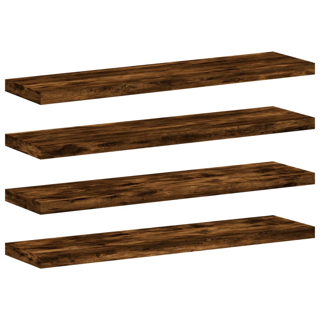 vidaXL Vägghyllor 4 st rökfärgad ek 40x10x1,5 cm konstruerat trä
