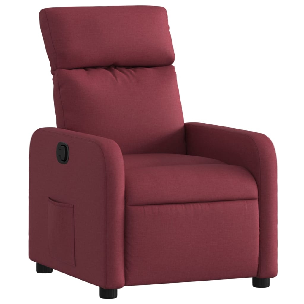 vidaXL Reclinerfåtölj vinröd tyg