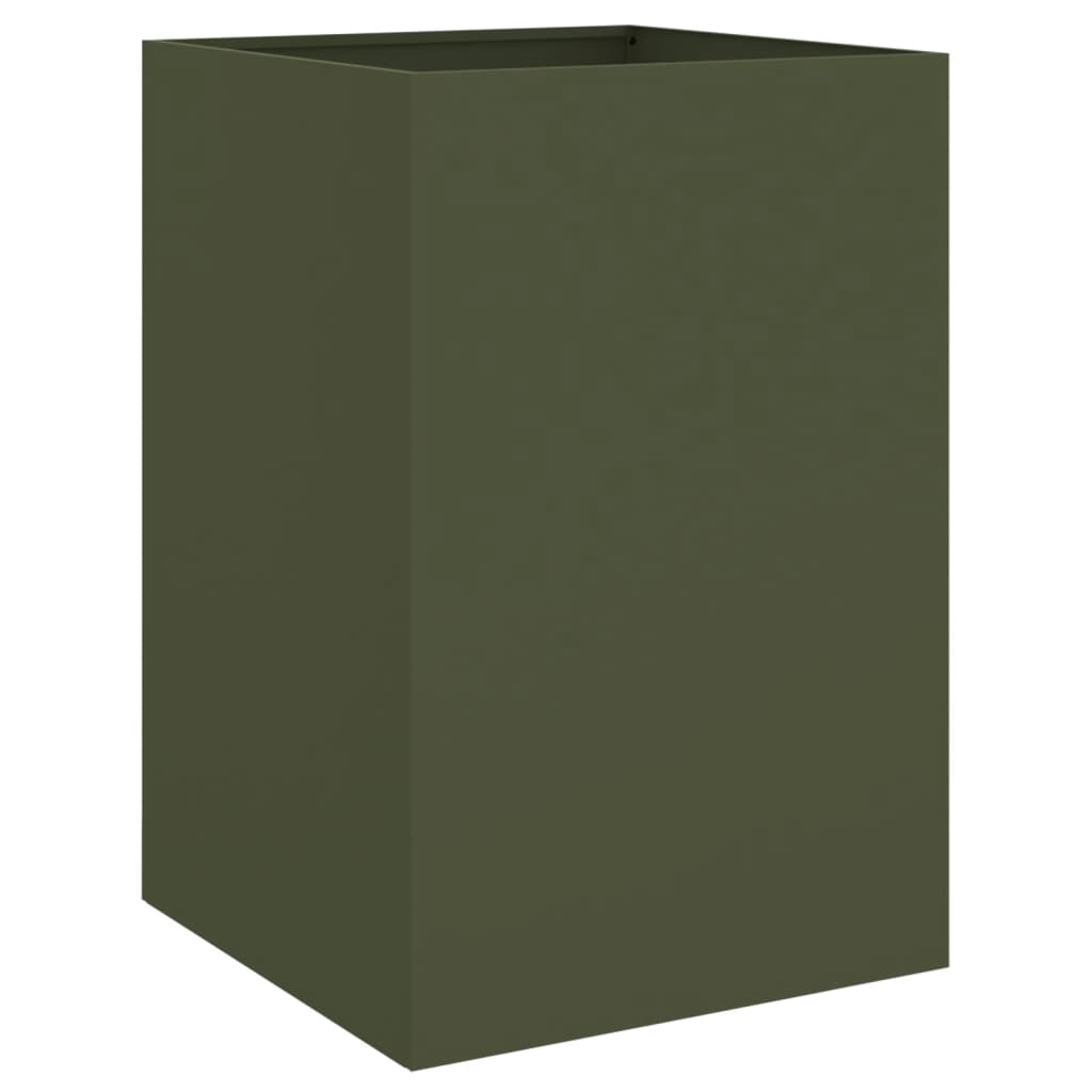 vidaXL Odlingslåda olivgrön 52x48x75 cm stål