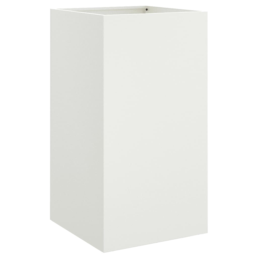 vidaXL Odlingslåda vit 42x38x75 cm kallvalsat stål