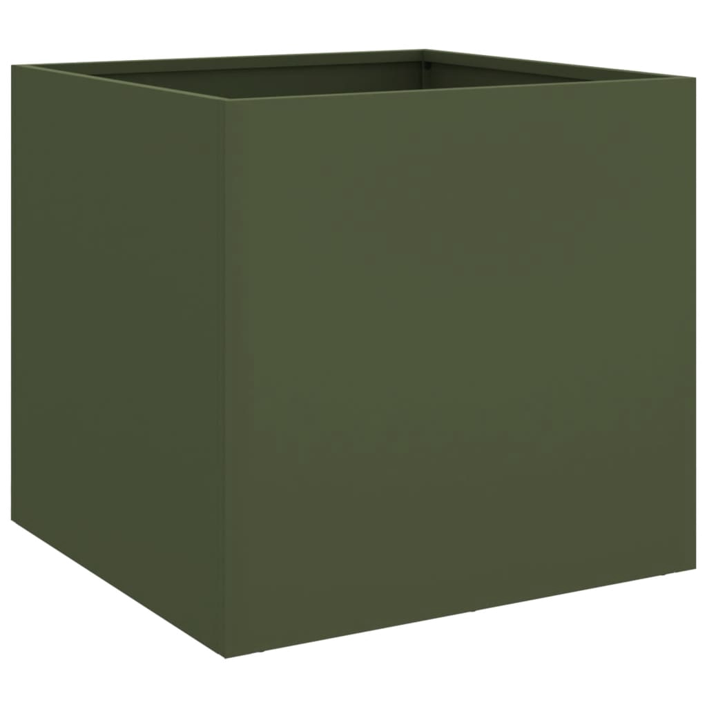 vidaXL Odlingslåda olivgrön 49x47x46 cm kallvalsat stål