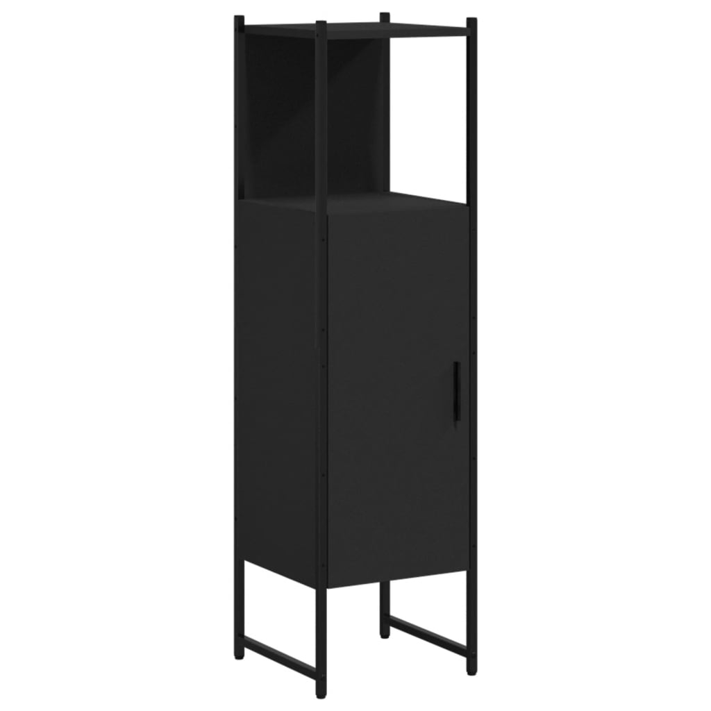 vidaXL Badrumsskåp svart 33x33x120,5 cm konstruerat trä