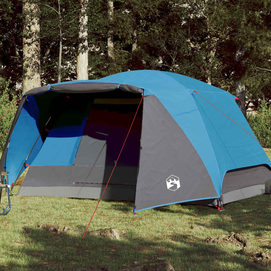 vidaXL Familjetält med veranda 6 personer blå vattentätt