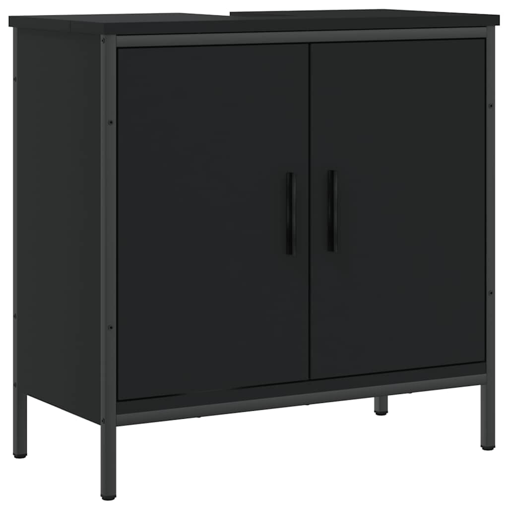 vidaXL Tvättställsskåp svart 60x30x60 cm konstruerat trä