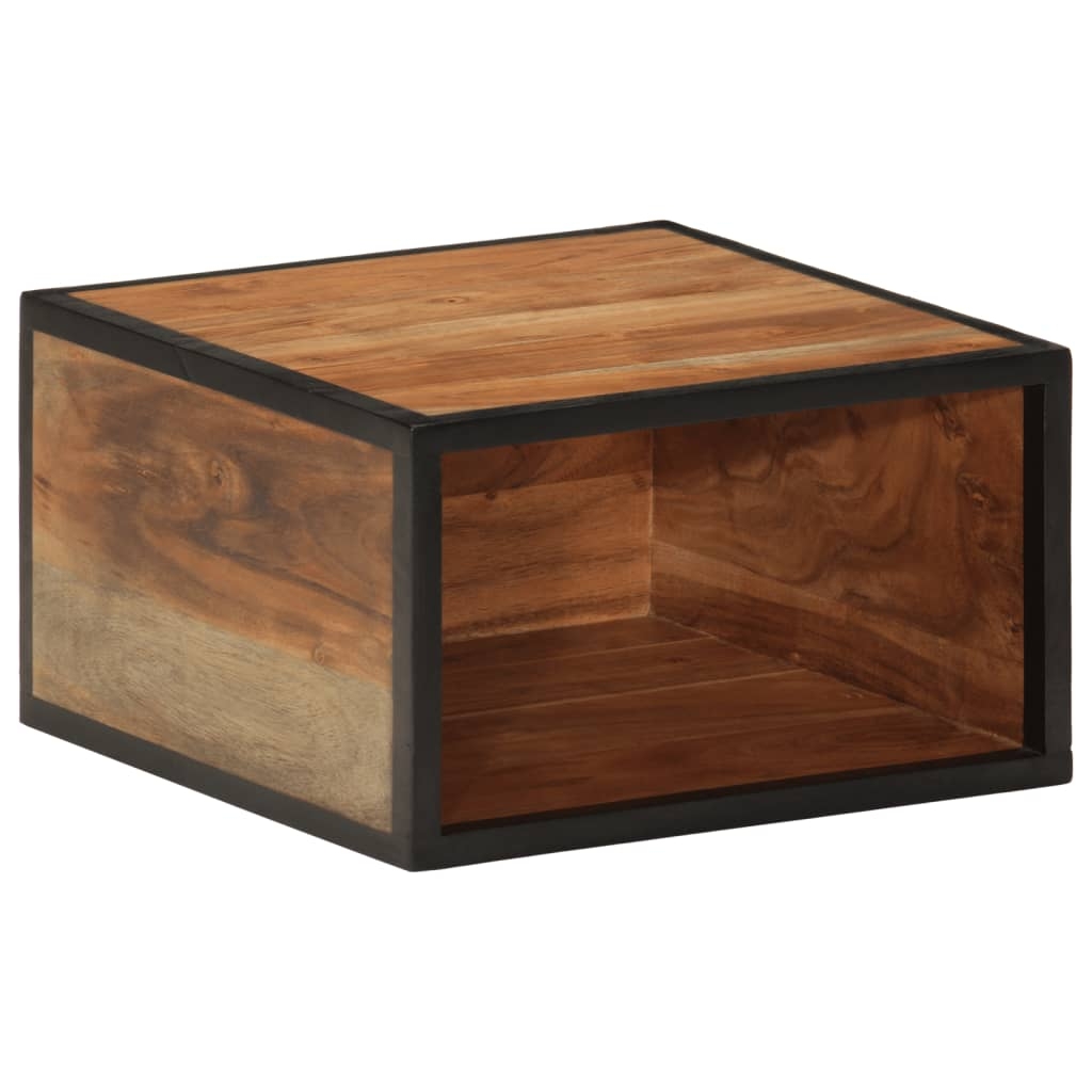 vidaXL Väggmonterat sängbord 35x35x20 cm massivt akaciaträ
