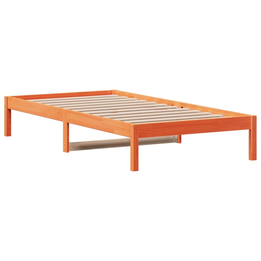 vidaXL Dagbädd utan madrass vaxad brun 80x200 cm massiv furu