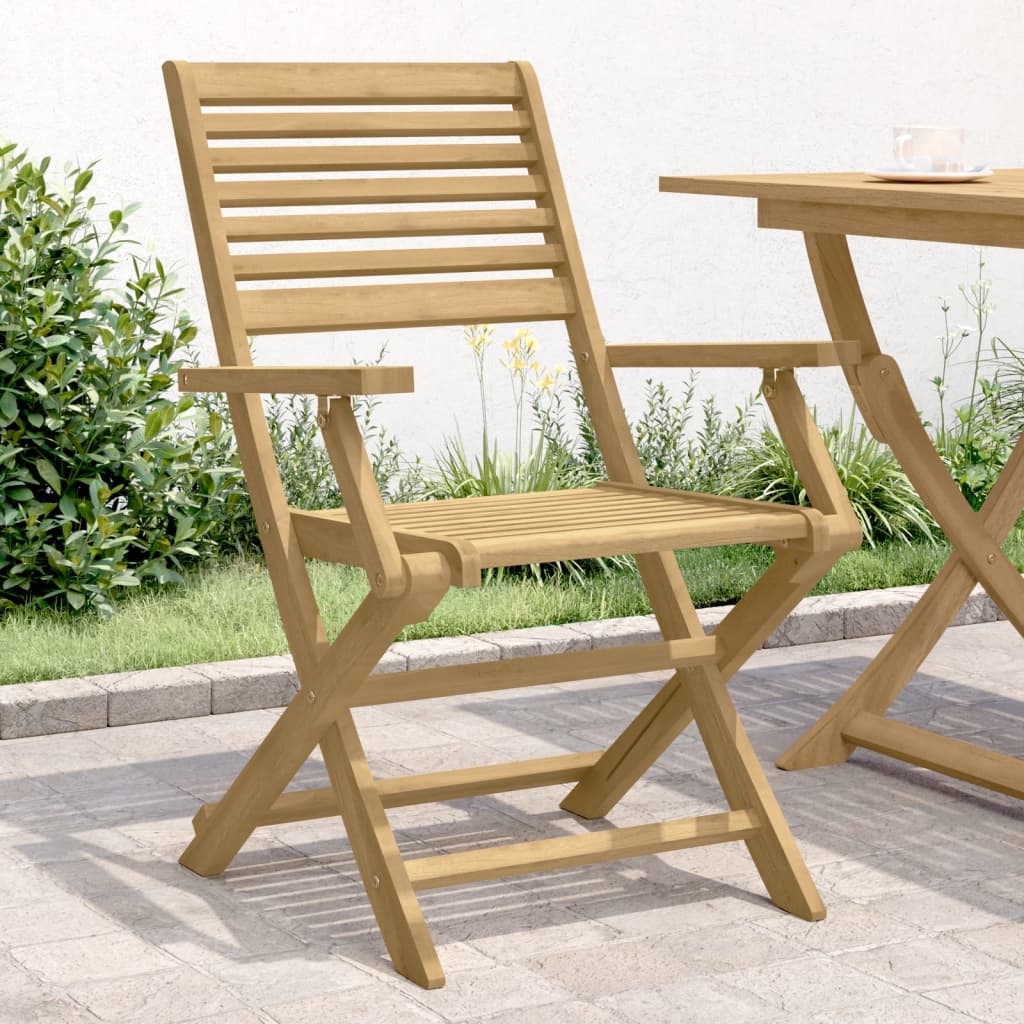 vidaXL Hopfällbara trädgårdsstolar 2 st 54,5x61,5x86,5cm massiv akacia