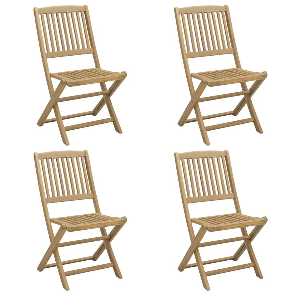 vidaXL Hopfällbara trädgårdsstolar 4 st 57x49x90 cm massivt akaciaträ
