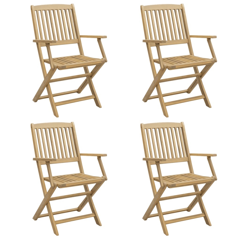 vidaXL Hopfällbara trädgårdsstolar 4 st 57,5x54,5x90 cm massiv akacia