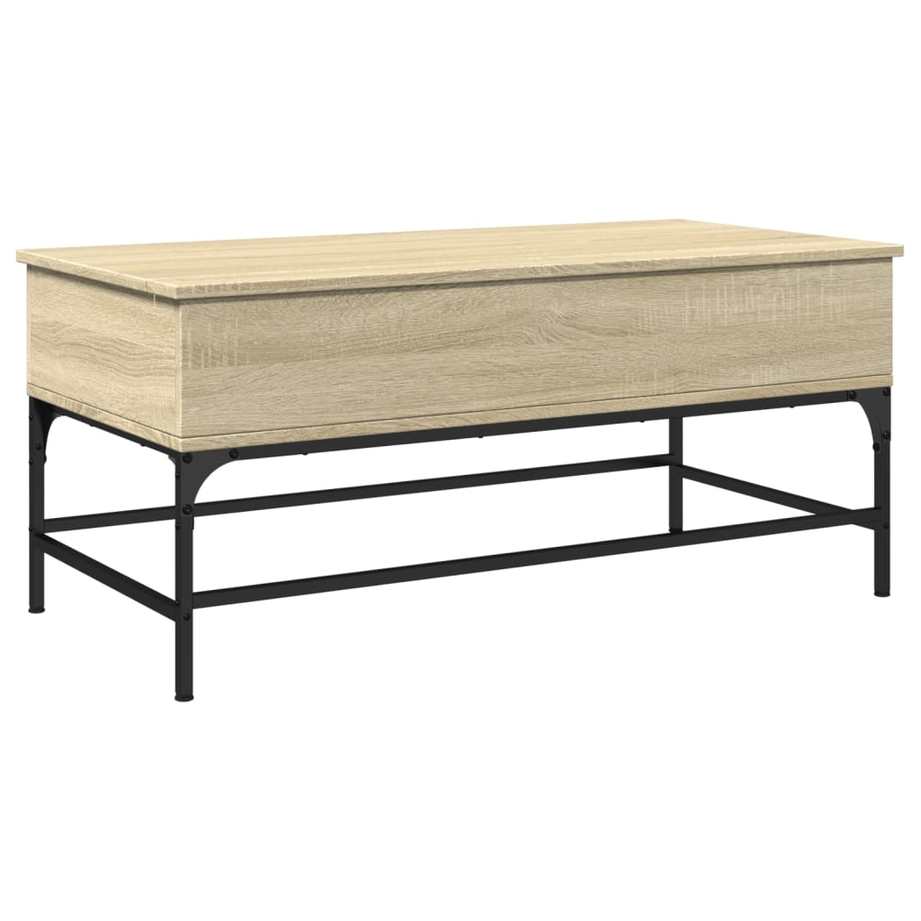 vidaXL Soffbord sonoma-ek 100x50x45 cm konstruerat trä och metall