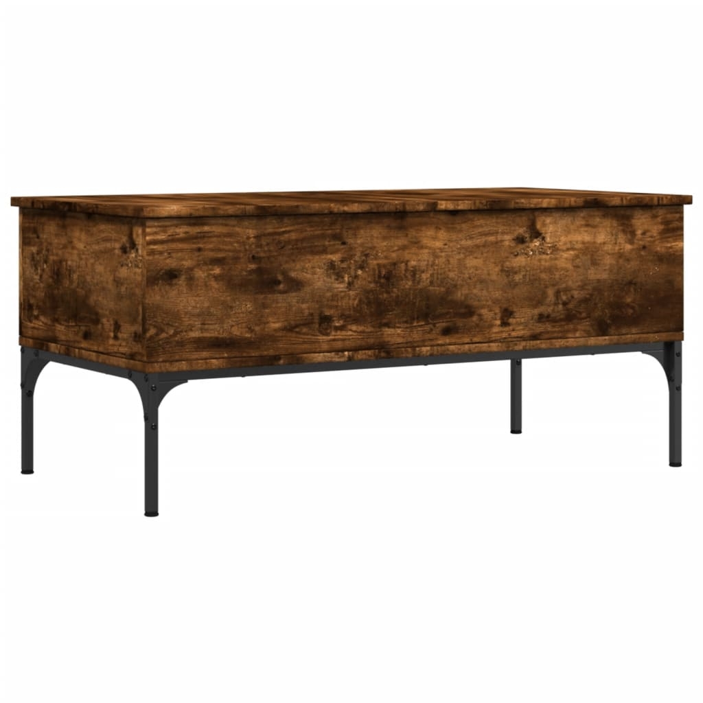 vidaXL Soffbord rökfärgad ek 100x50x45 cm konstruerat trä och metall