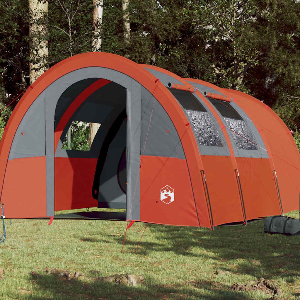 vidaXL Campingtält tunnel 4 personer grå och orange vattentätt