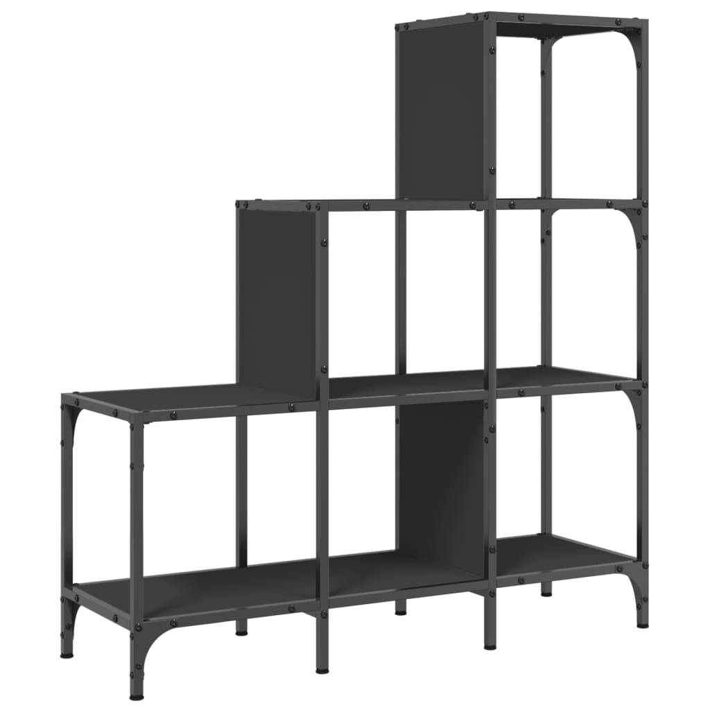 vidaXL Bokhylla svart 92x30x102 cm konstruerat trä och metall