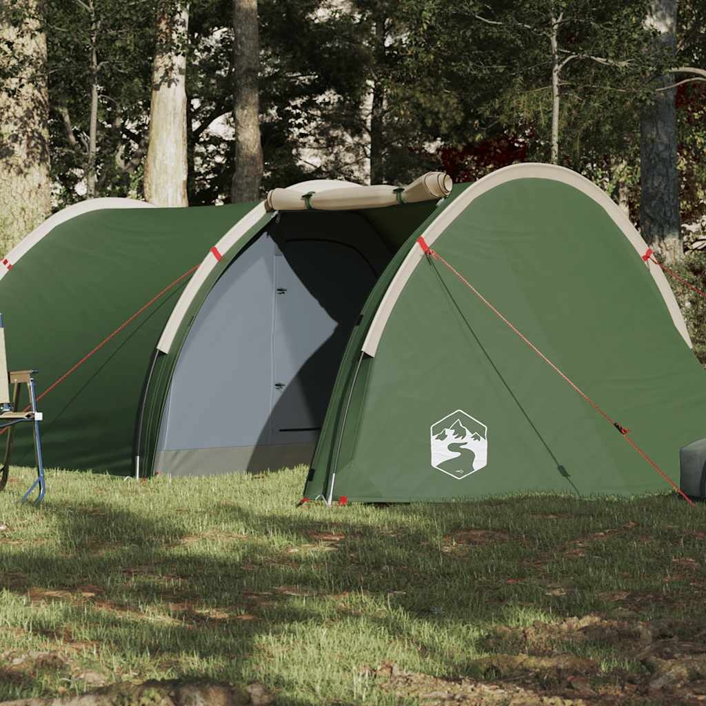 vidaXL Campingtält tunnel 4 personer grön vattentätt