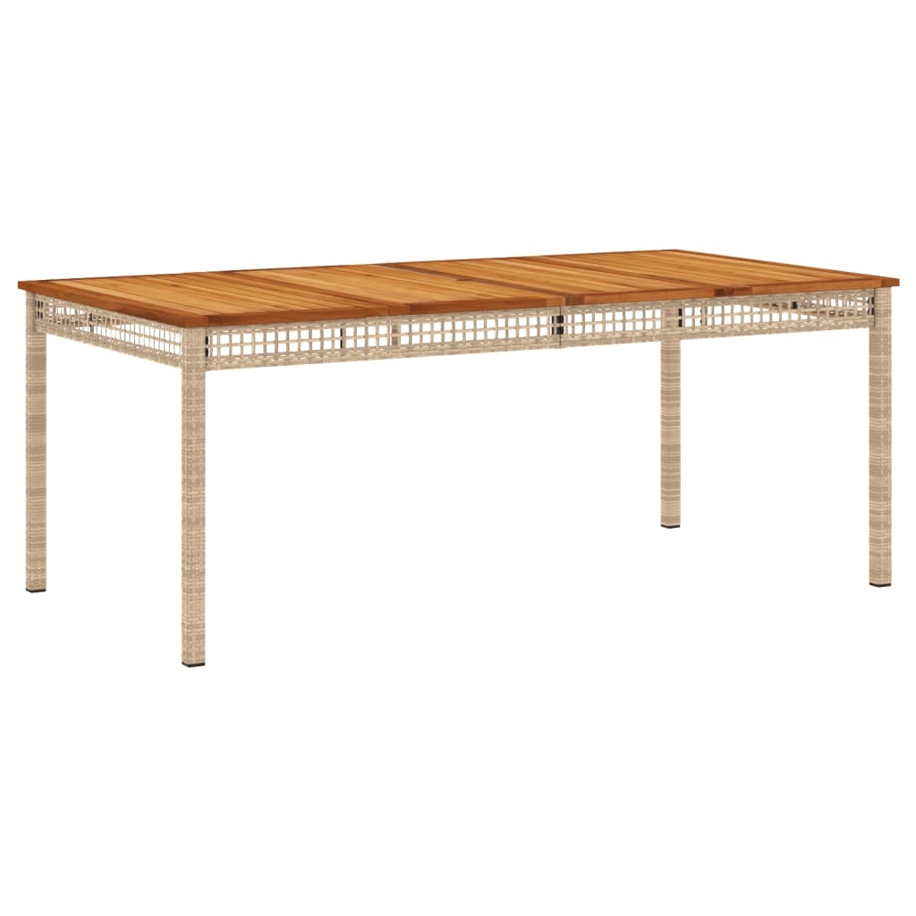vidaXL Trädgårdsbord beige 180x90x75 cm konstrotting akaciaträ
