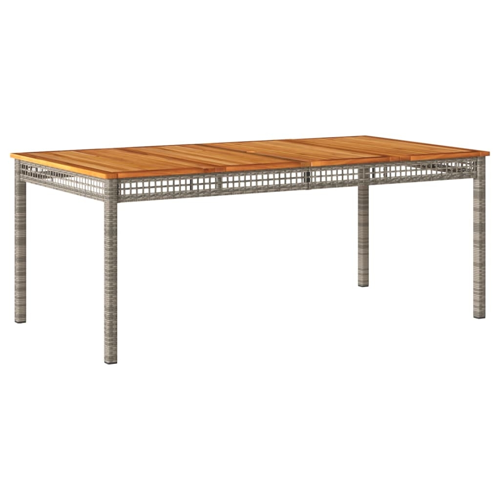 vidaXL Trädgårdsbord grå 180x90x75 cm konstrotting akaciaträ