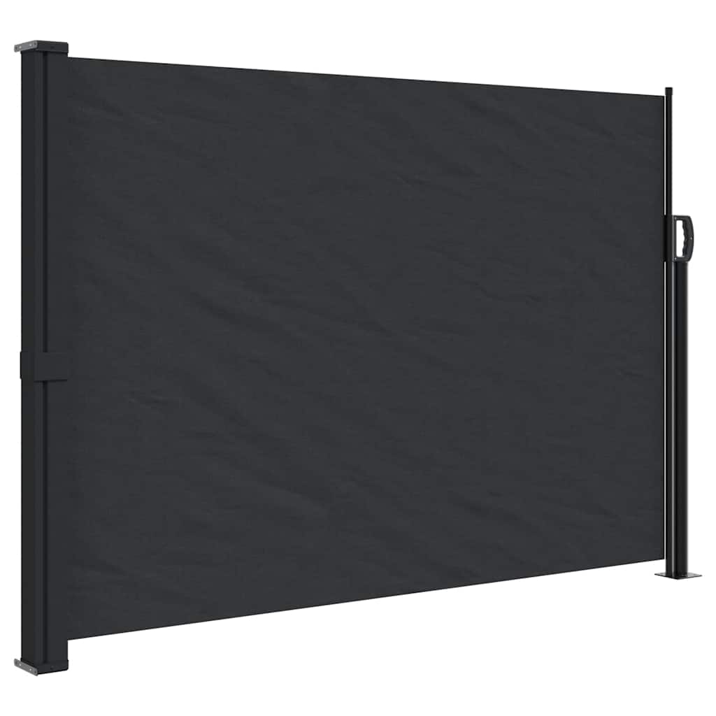 vidaXL Infällbar sidomarkis svart 140x600 cm