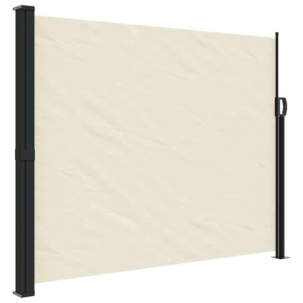 vidaXL Infällbar sidomarkis gräddvit 160x600 cm