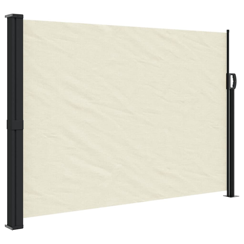 vidaXL Infällbar sidomarkis gräddvit 140x600 cm