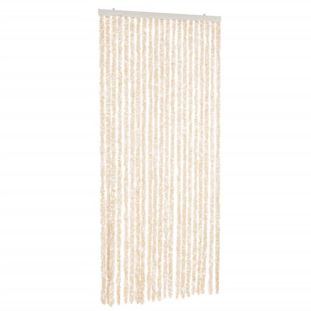 vidaXL Insektsgardin beige och vit 100x220 cm chenille