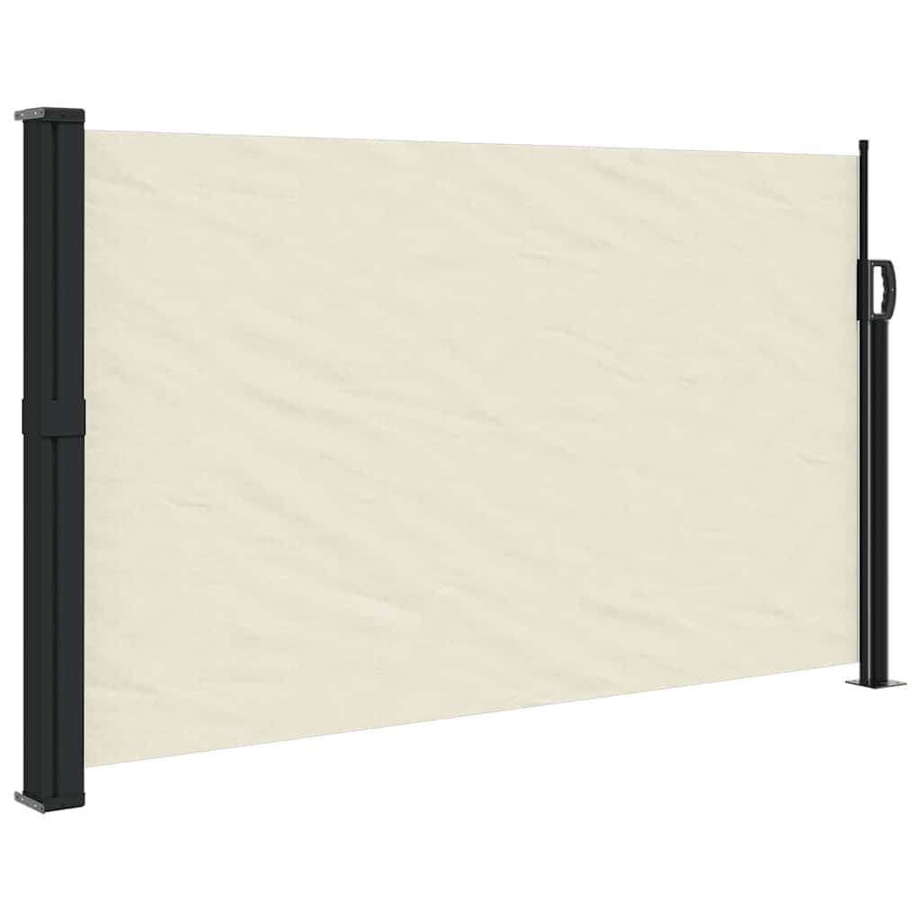 vidaXL Infällbar sidomarkis gräddvit 120x600 cm