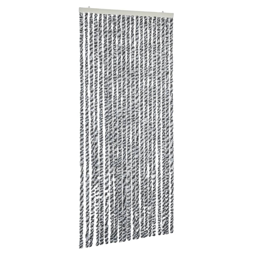 vidaXL Insektsgardin grå och svart och vit 100x230 cm chenille