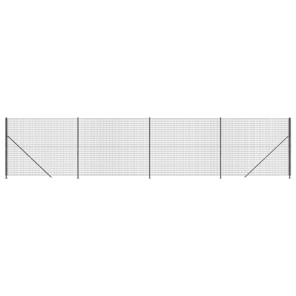 vidaXL Stängsel med stolpsko antracit 1,8x10 m