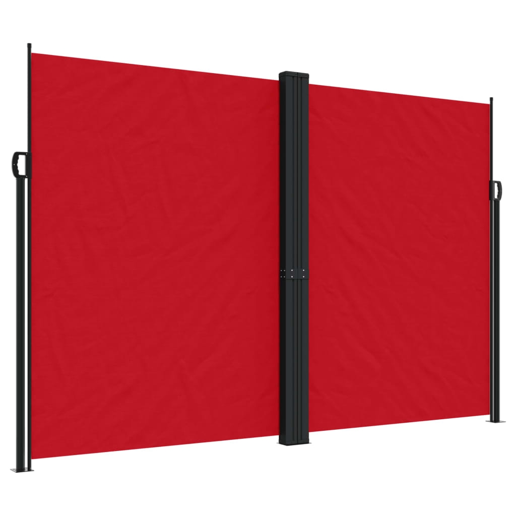 vidaXL Infällbar sidomarkis röd 220x1200 cm