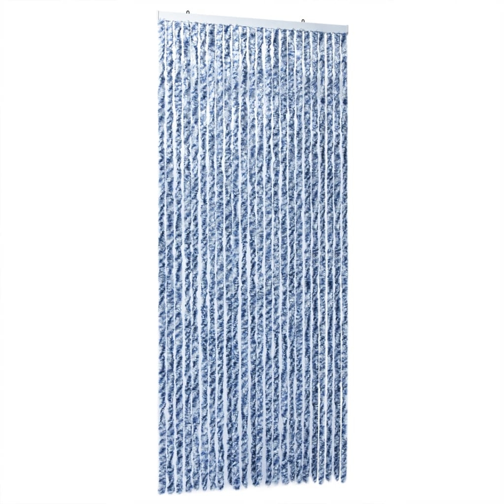 vidaXL Insektsgardin blå och vit 100x200 cm chenille