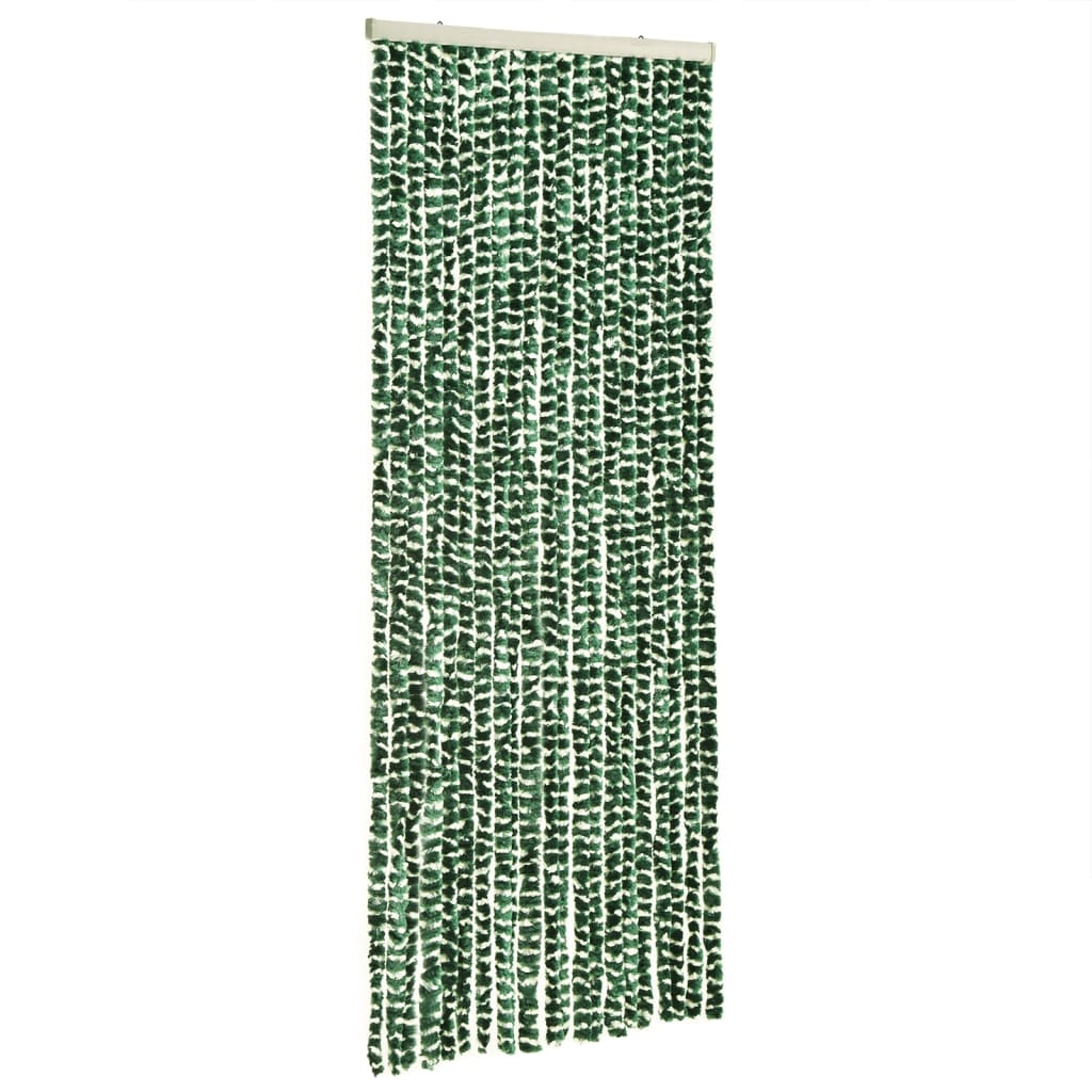vidaXL Insektsgardin grön och vit 90x200 cm chenille