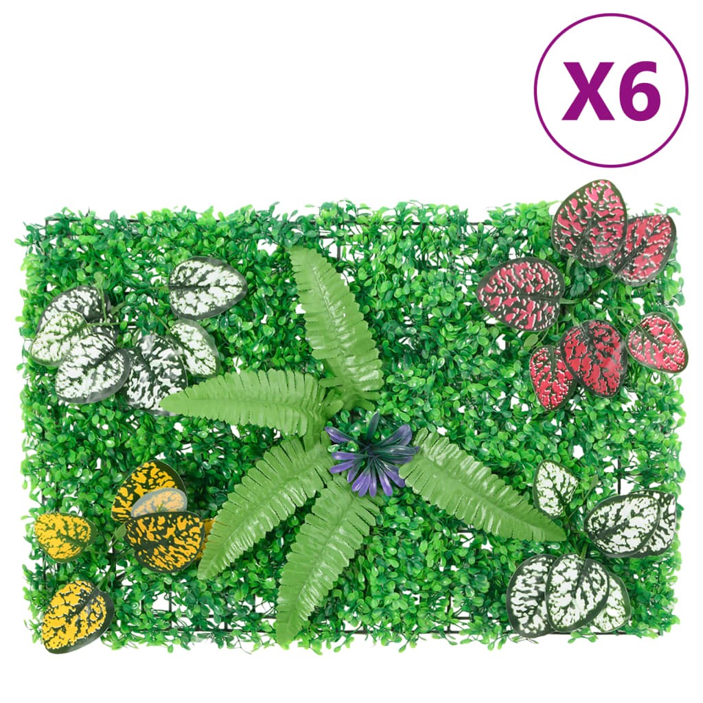 vidaXL Konstväxt växtvägg 6 st grön 40x60 cm