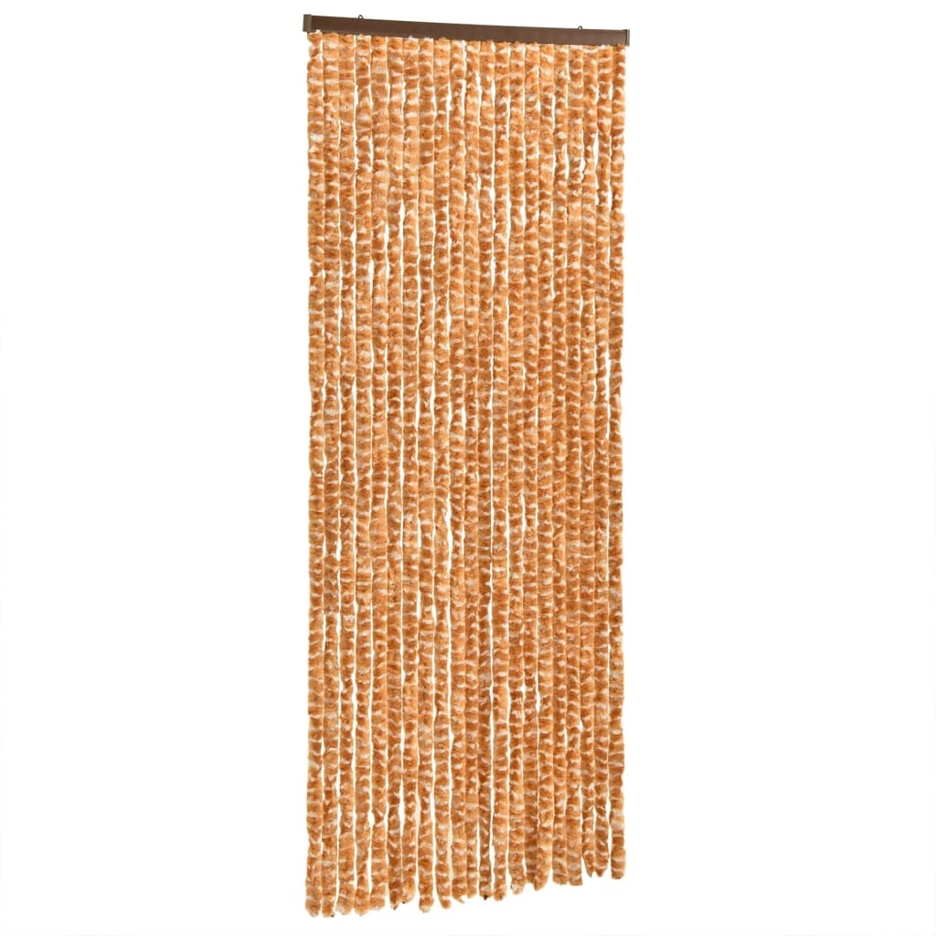 vidaXL Insektsgardin ockra och vit 100x230 cm chenille
