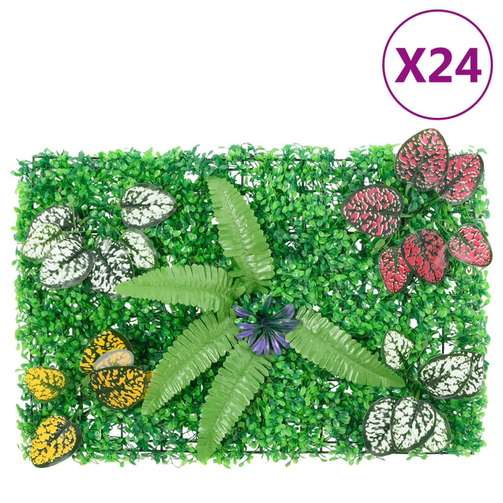 vidaXL Konstväxt växtvägg 24 st grön 40x60 cm