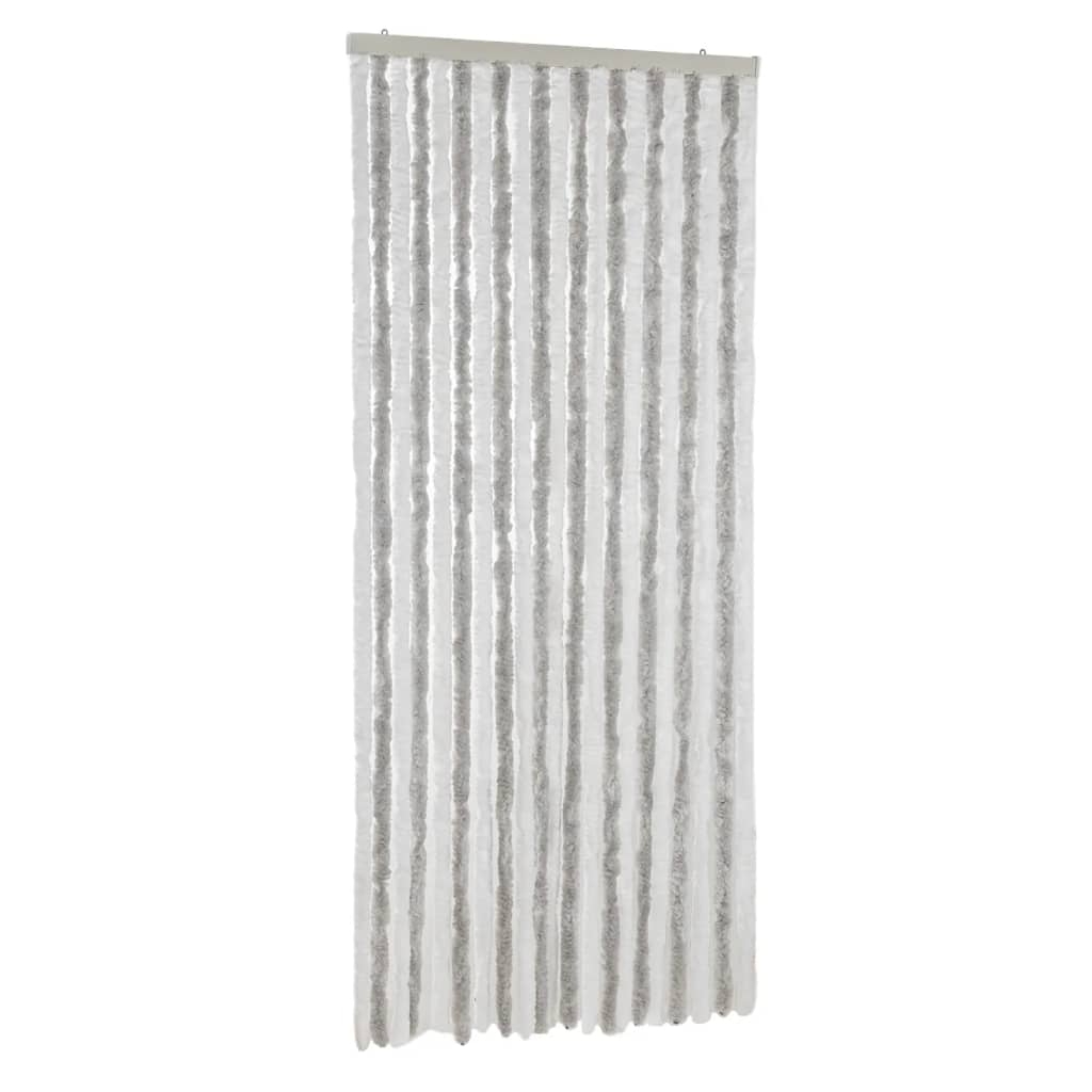 vidaXL Insektsgardin ljusgrå och vit 100x230 cm chenille