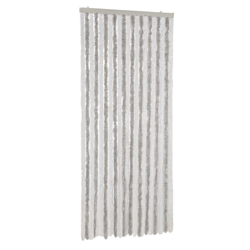 vidaXL Insektsgardin ljusgrå och vit 100x200 cm chenille