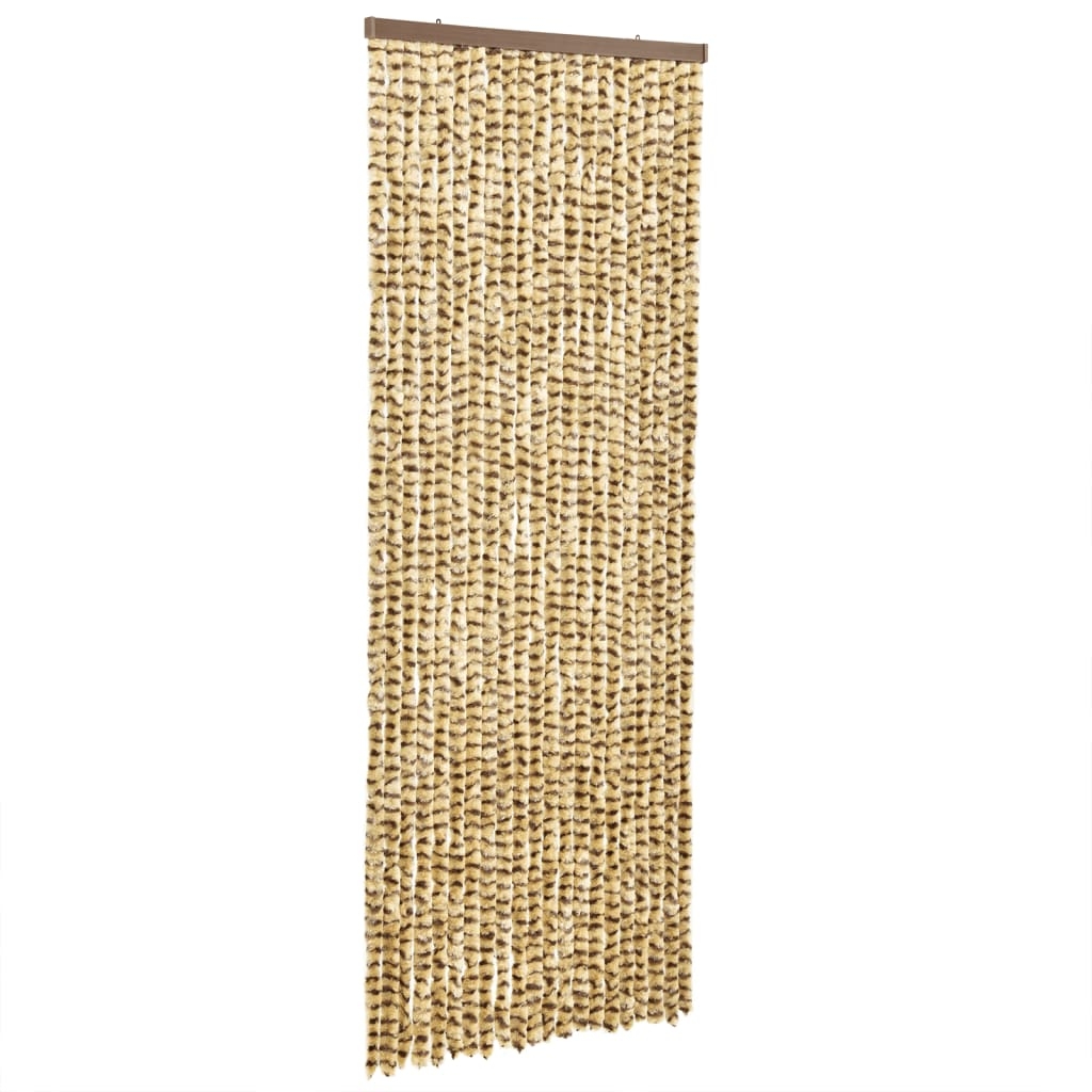 vidaXL Insektsgardin beige och brun 100x200 cm chenille