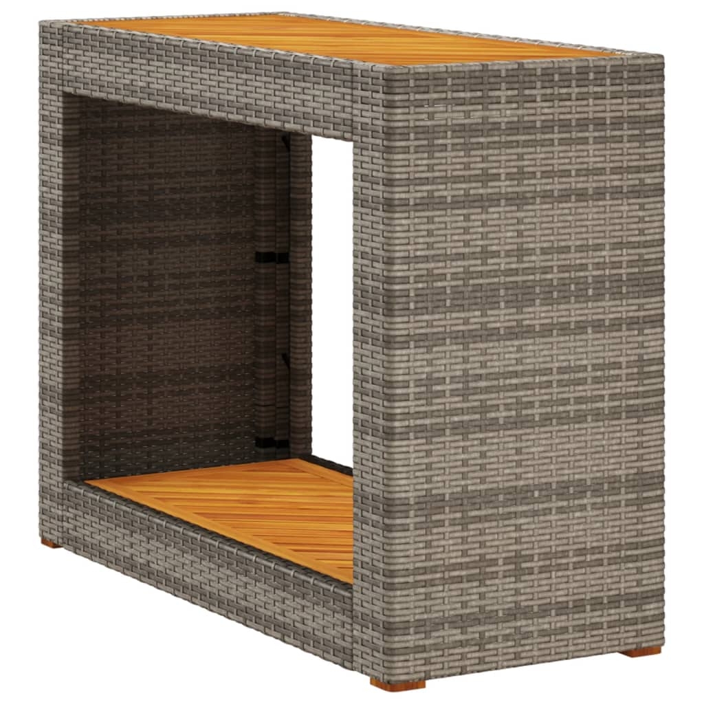 vidaXL Trädgårdsbord med träskiva grå 100x40x75 cm konstrotting