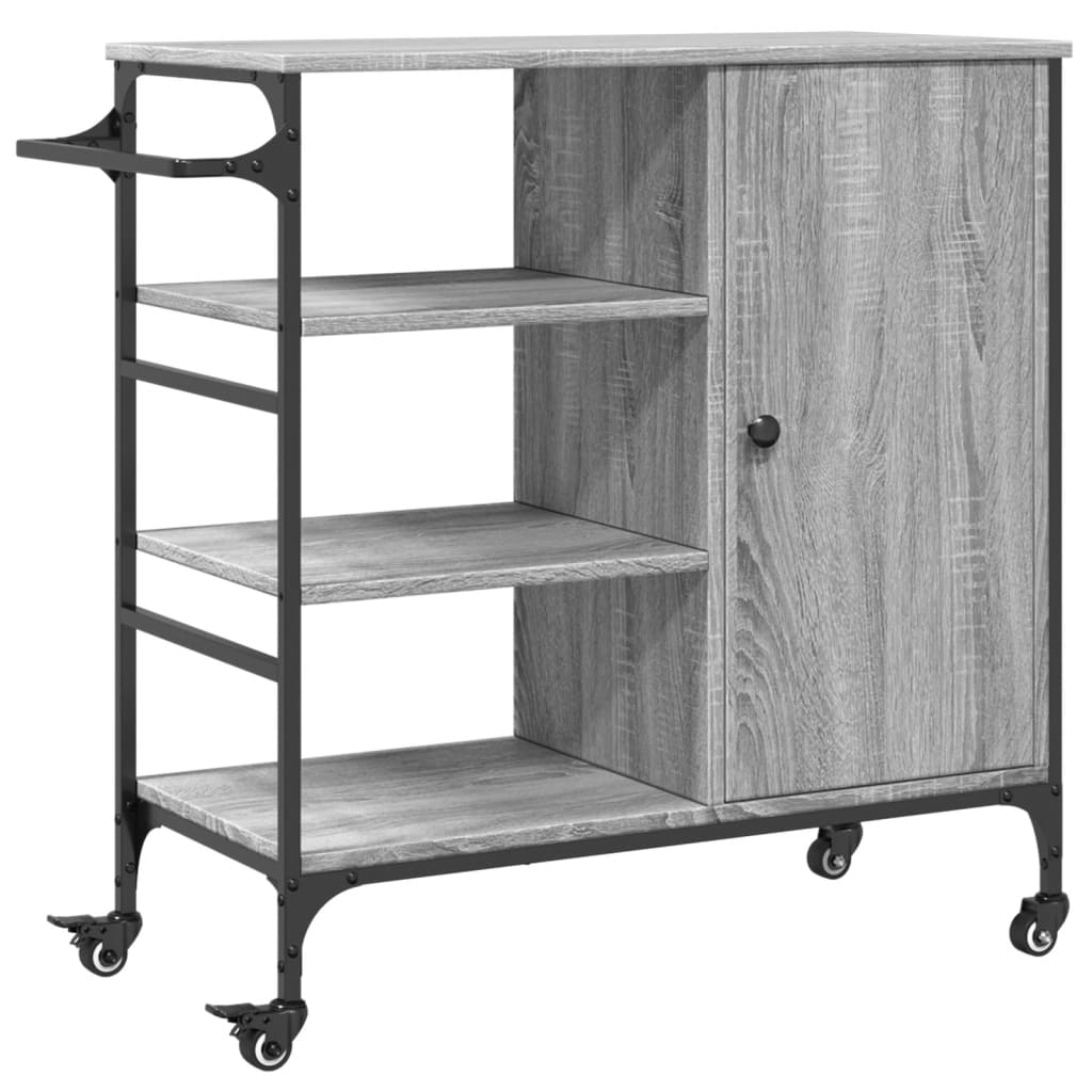 vidaXL Köksvagn grå sonoma 87,5x38,5x84,5 cm konstruerat trä