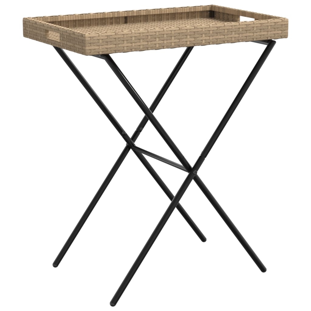 vidaXL Hopfällbart brickbord beige 65x40x75 cm konstrotting