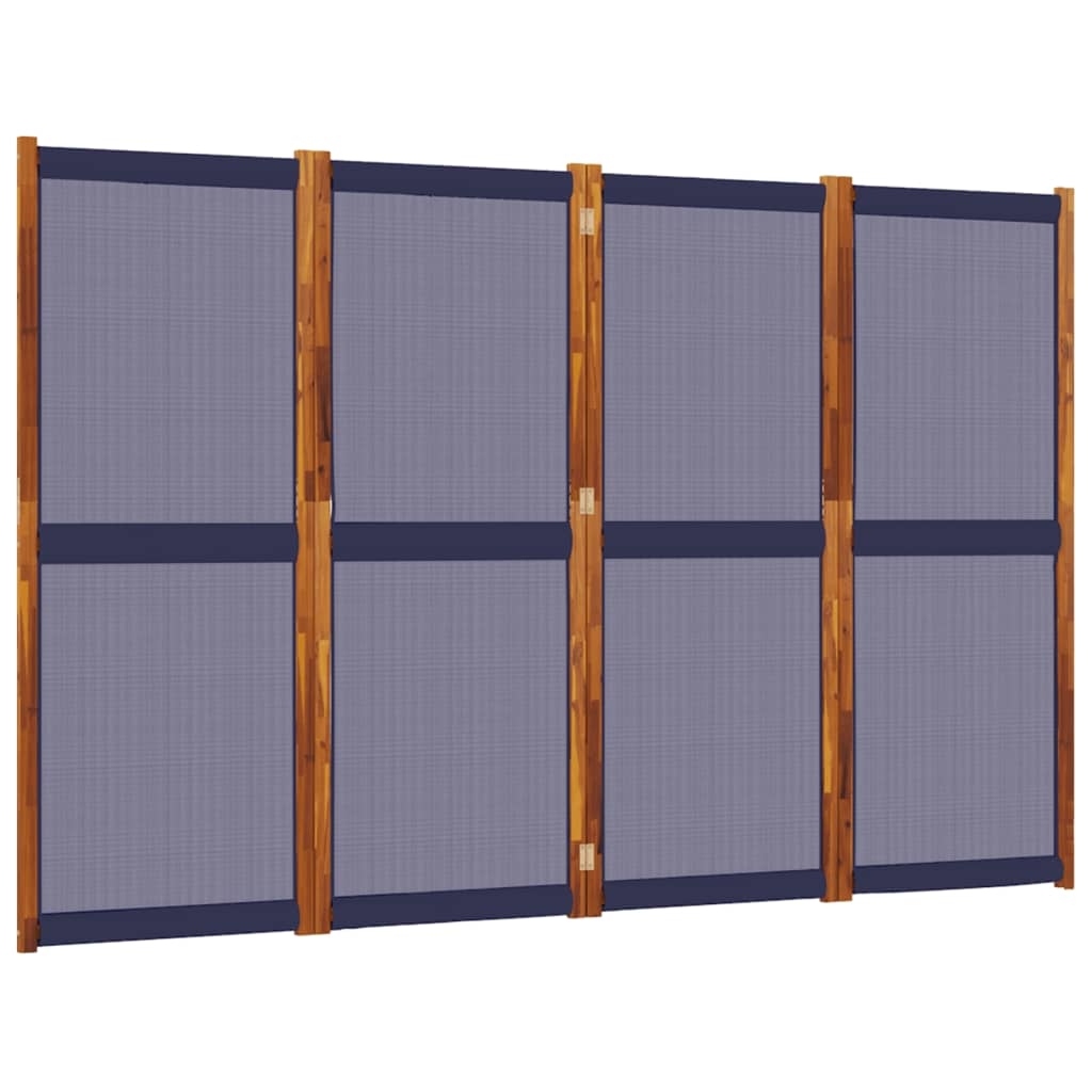 vidaXL Rumsavdelare 4 paneler mörkblå 280x180 cm